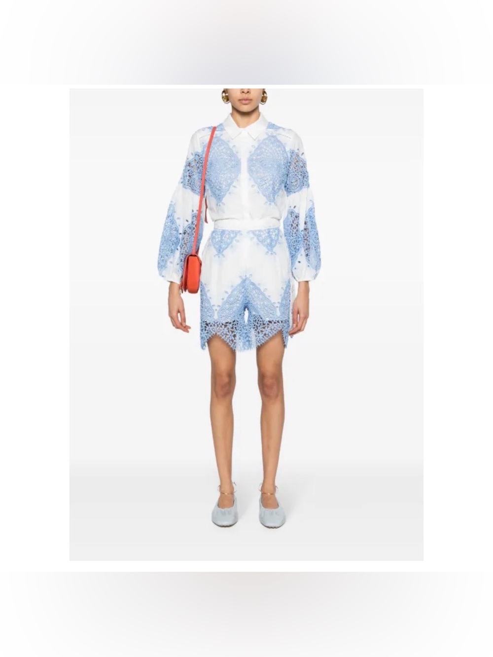 Evarae Layla lace-embroidered shorts